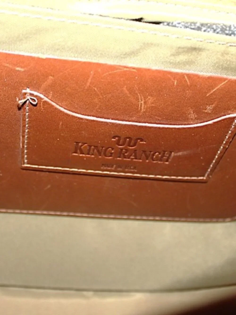 King Ranch Leather Briefcase Large Cognac Brown Executive Business Bag Luggage